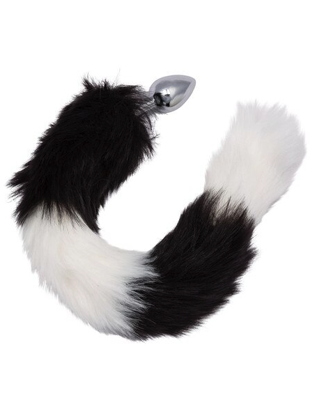 Black and White Running Wild Tail – body-safe tail for sensual, erotic, or fantasy roleplay experiences