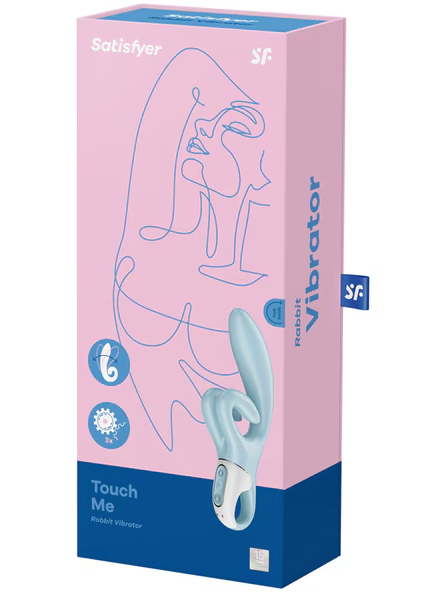 Rechargeable Satisfyer Touch Me Blue intimate massager with ergonomic design