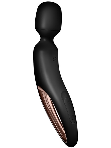 Luxury Satisfyer Wand-erland Wand Vibrator Black with flexible head for sensual play