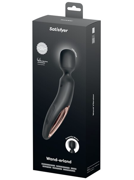 Satisfyer Wand-erland Wand Vibrator Black powerful rechargeable massager for full-body pleasure