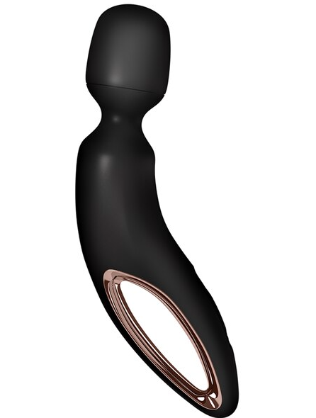 Satisfyer Wand-erland Wand Vibrator Black sleek wand-style adult toy with multiple settings