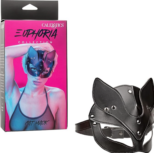 Euphoria Collection Cat Mask – Leather Look PVC Mask with Adjustable Buckle