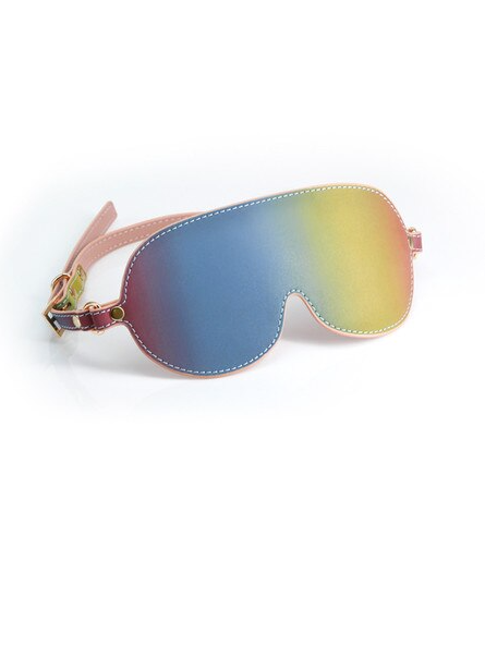 Spectra Bondage Blindfold Rainbow – Holographic Blindfold with Couture Hardware
