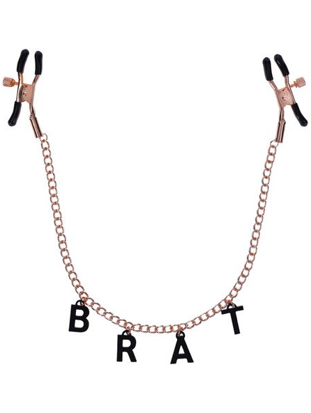 Brat Charmed Nipple Clamps by Sex and Mischief – Premium BDSM accessory featuring stylish charms and adjustable tension for intimate sensation.