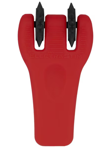 Front view of Silicone Fusion Infinity Pinwheel showing two soft black silicone spiked wheels