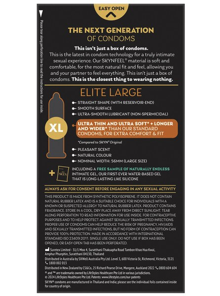 10-pack SKYN Elite Large – body-safe, ultra-thin non-latex condoms designed for enhanced sensation and intimate safety