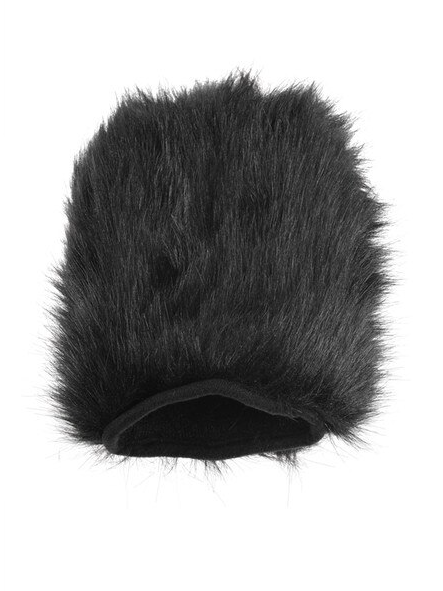 Spiked Sensory Mitt in black faux fur shown from the front