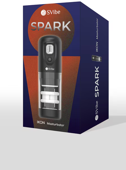 Transparent black Svibe Ikon Spark Masturbator for intense stimulation and pleasure