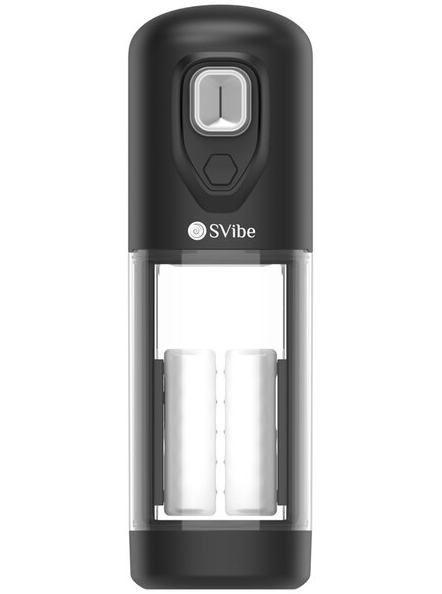 Svibe Ikon Volt Masturbator Transparent Black male toy with realistic internal texture