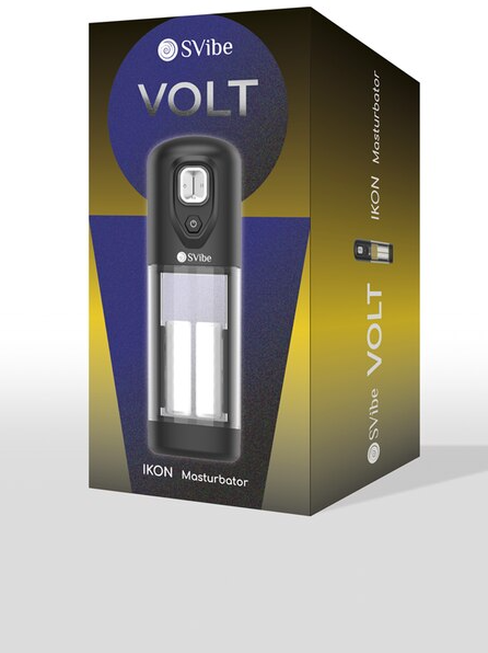 Transparent black Svibe Ikon Volt Masturbator for intense and pleasurable stimulation