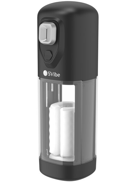 Svibe Ikon Volt Transparent Black male masturbator with ergonomic handheld design