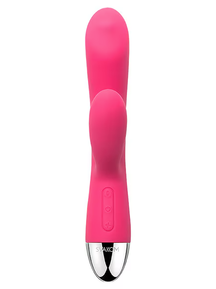 Trysta Plum Red – USB rechargeable rabbit vibrator with flexible ears and curved shaft for targeted dual stimulation