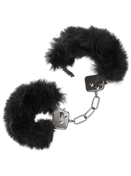 Black Ultra Fluffy Furry Cuffs – body-safe adjustable bondage cuffs designed for erotic, playful, and intimate restraint