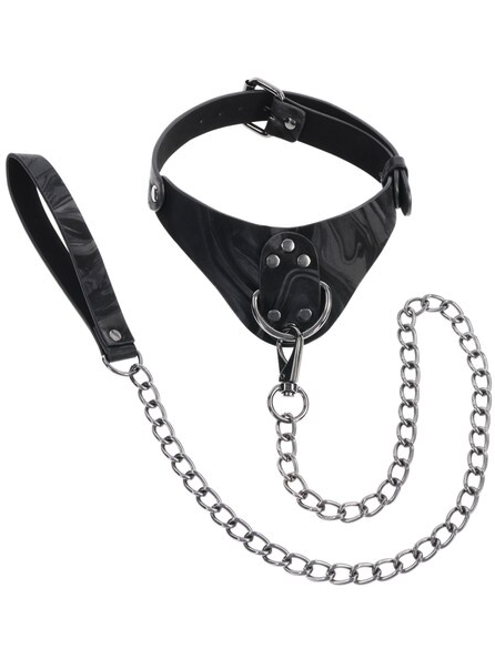 Black Velvet Noir Collar and Leash – body-safe bondage set for couples, perfect for erotic control, submission, and roleplay
