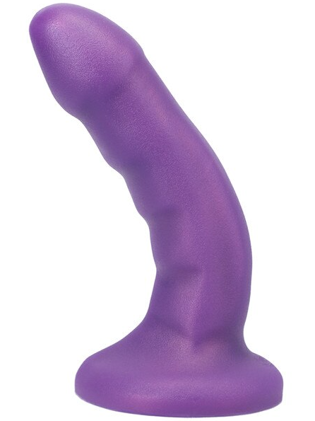 Curve Super Soft Midnight Purple – flexible silicone dildo with curved shaft and suction base for hands-free play and stimulating sensations, shown on white background