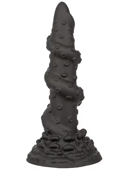 Monster Dong The Kraken Edition – textured black silicone fantasy dildo with tentacle-inspired design for deep penetration and intense stimulation, shown on white background