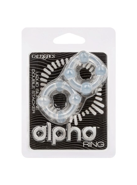 Alpha Liquid Silicone Double Stacker set of flexible adult rings for enhanced male pleasure