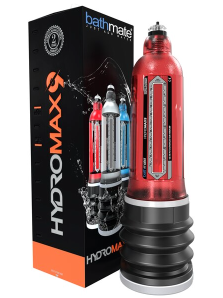 Brilliant Red Bathmate Hydromax9 adult device designed for safe and effective use