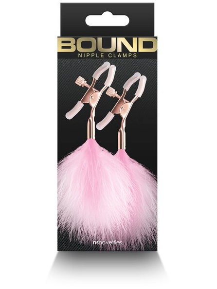 Bound Nipple Clamps F1 Pink – Adjustable metal clamps designed for safe, comfortable, and stimulating nipple play during BDSM and sensory sessions.