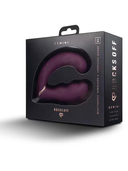 Gemini Burgundy – Dual-motor couples vibrator designed for simultaneous clitoral and G-spot stimulation during intimate play.