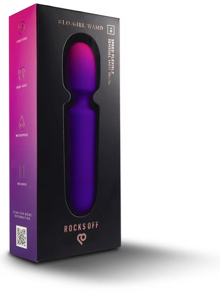 Glo-Girl Wand – Powerful, body-safe silicone wand vibrator designed for full-body stimulation and deep, rumbly vibrations.