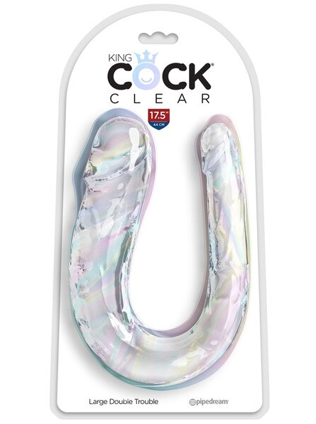 King Cock Clear Large Double Trouble – realistic double-ended dildo for versatile solo or couples’ play