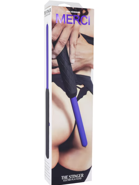 Merci The Stinger Electroplay Wand in black and violet – adult toy for safe, stimulating electroplay sensations