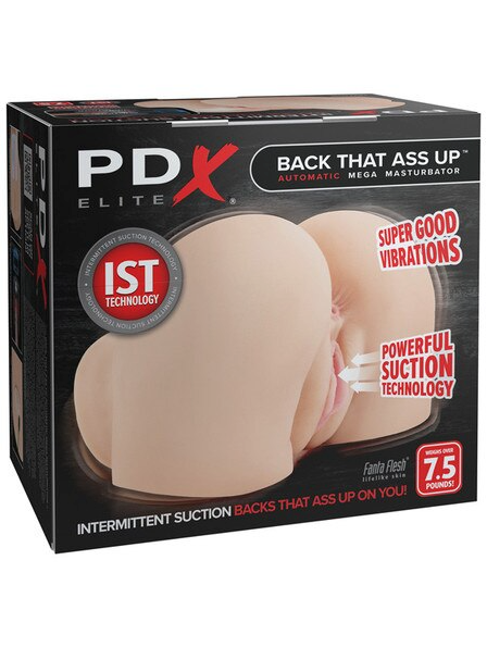 PDX Elite Back That Ass Up Automatic Mega Masturbator Light – realistic male sex toy with lifelike internal textures and powerful automatic thrusting