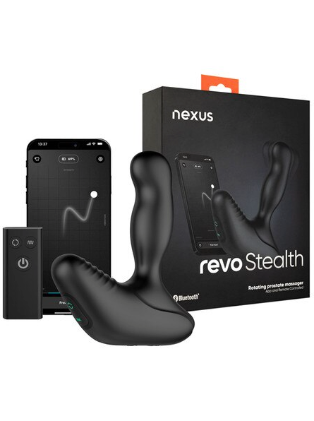 Revo Stealth App Version Rotating and Vibrating Prostate Massager – Ergonomic adult toy with app-controlled rotation and vibration for precise, hands-free prostate stimulation.