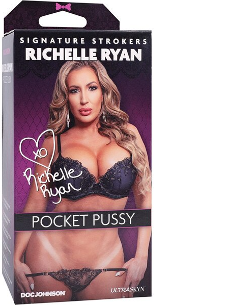Signature Strokers Richelle Ryan ULTRASKYN Pocket Pussy Vanilla – Realistic male masturbator made from ULTRASKYN material, designed for lifelike feel and intense solo pleasure.