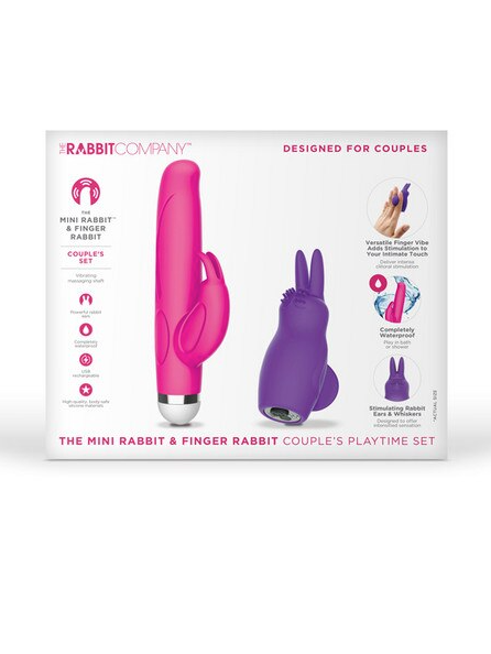 The Rabbit Company Mini Rabbit and Bullet Set – Compact dual-action vibrator featuring clitoral stimulation and a removable bullet for versatile solo or couple play.