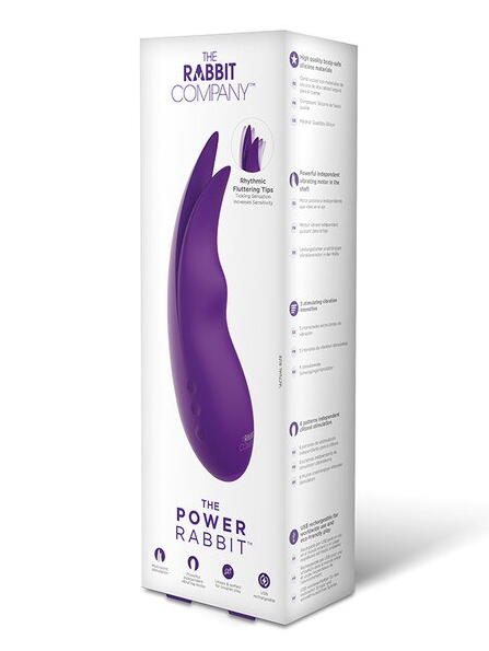 The Power Rabbit purple – body-safe silicone rabbit vibrator with independent shaft motor, 5 vibration intensities, and 6 clitoral stimulation patterns