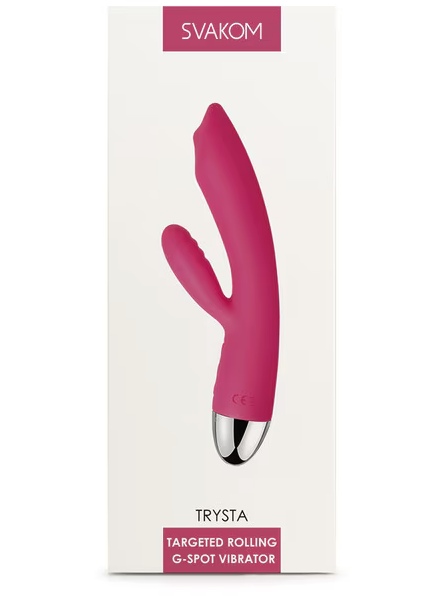 Trysta Plum Red – powerful dual-stimulation rabbit vibrator with ergonomic design for clitoral and G-spot pleasure