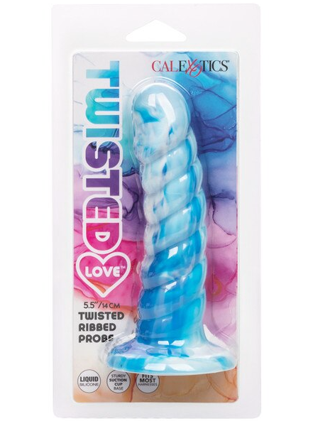 Twisted Love Twisted Ribbed Probe in blue – textured anal toy for enhanced stimulation and pleasure