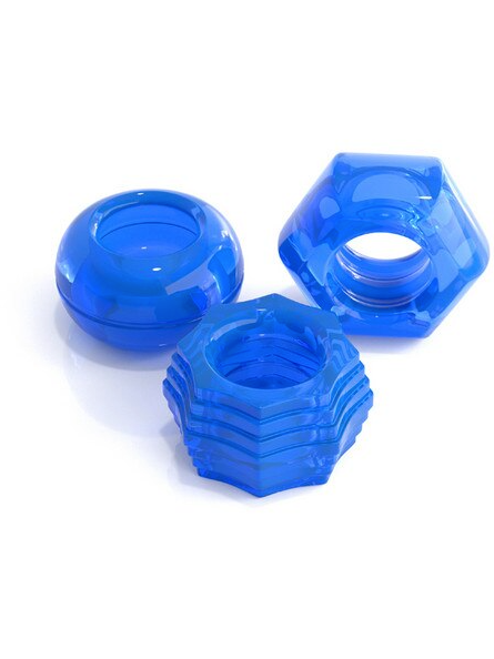 Blue Classix Deluxe Cock Ring Set – premium set of flexible, vibrating and non-vibrating rings for erectile support and couples’ sexual stimulation