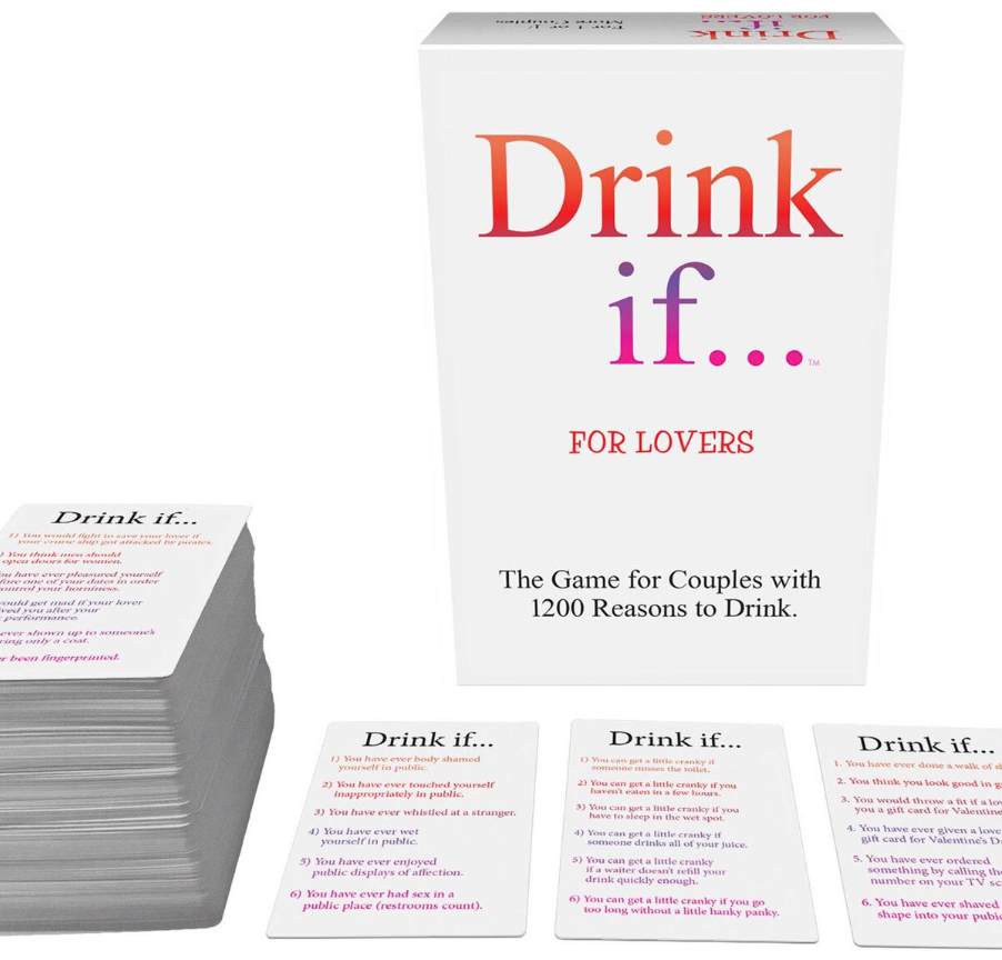 Drink If – For Lovers adult party game – Fun and playful card game designed for couples to explore intimacy, connection, and adventurous challenges.