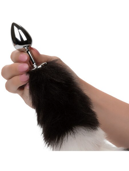Black and White Running Wild Tail – premium furry tail designed for erotic, playful, or fantasy scenarios