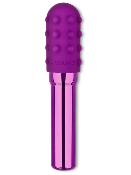 Le Wand Chrome Grand Bullet Cherry luxury adult vibrator with sleek, ergonomic design for targeted stimulation