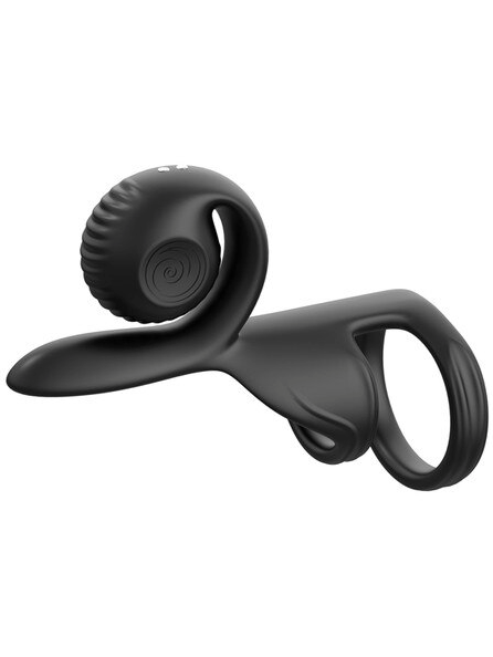Black Svibe Snail Jovi Couples Ring – Premium silicone ring with dual stimulation and adjustable vibration settings for couples.