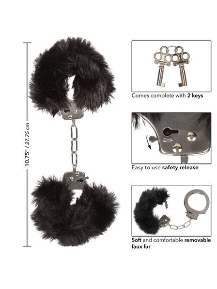 Ultra Fluffy Furry Cuffs in black – premium plush wrist and ankle restraints for couples’ bondage and sensual adventures