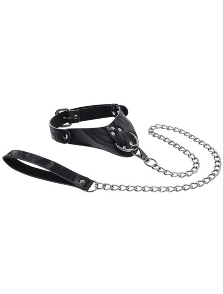 Adjustable Velvet Noir Collar and Leash – stylish BDSM set for erotic adventures, bondage, and playful couples’ exploration