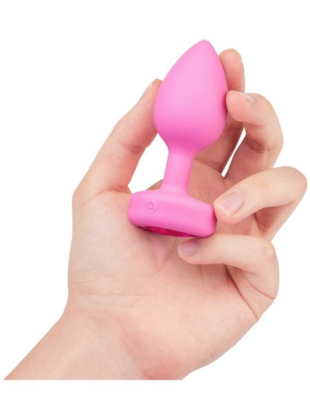 b-Vibe Jewelled Heart Plug Pink – Waterproof anal toy with multiple vibration settings, offering safe and luxurious intimate experiences.